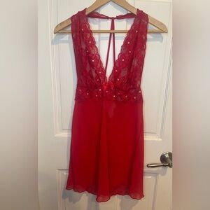 Frederick's of Hollywood Red Lace Chemise XL